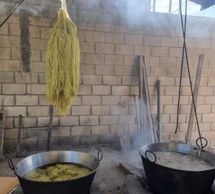 Naturally dyed wool