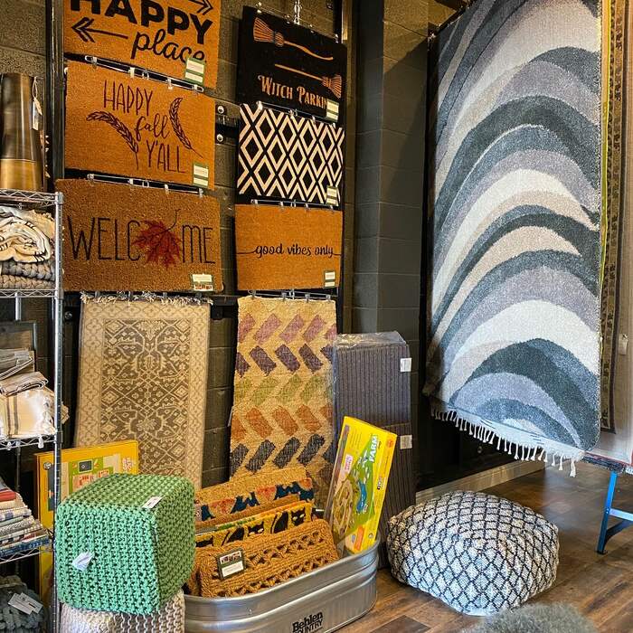 A wall of rugs at Simonian